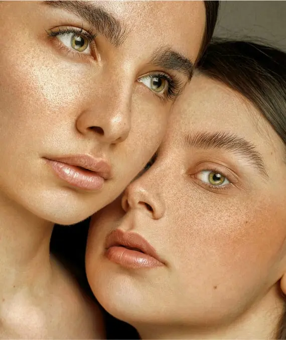 Beautiful women with skincare